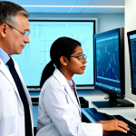 A diverse group of professional scientists and international experts, fully clothed in modest, professional attire, collaborate in a state-of-the-art laboratory. They are looking at data on screens and interacting with scientific equipment in a clean, modern setting. The atmosphere is serious and focused, emphasizing global cooperation and prevention efforts against chemical threats. Perfect anatomy, correct proportions, natural pose, well-formed hands, proper finger count, natural body proportions. Safe for work, appropriate content, family-friendly, professional dress, high quality, realistic photography.
