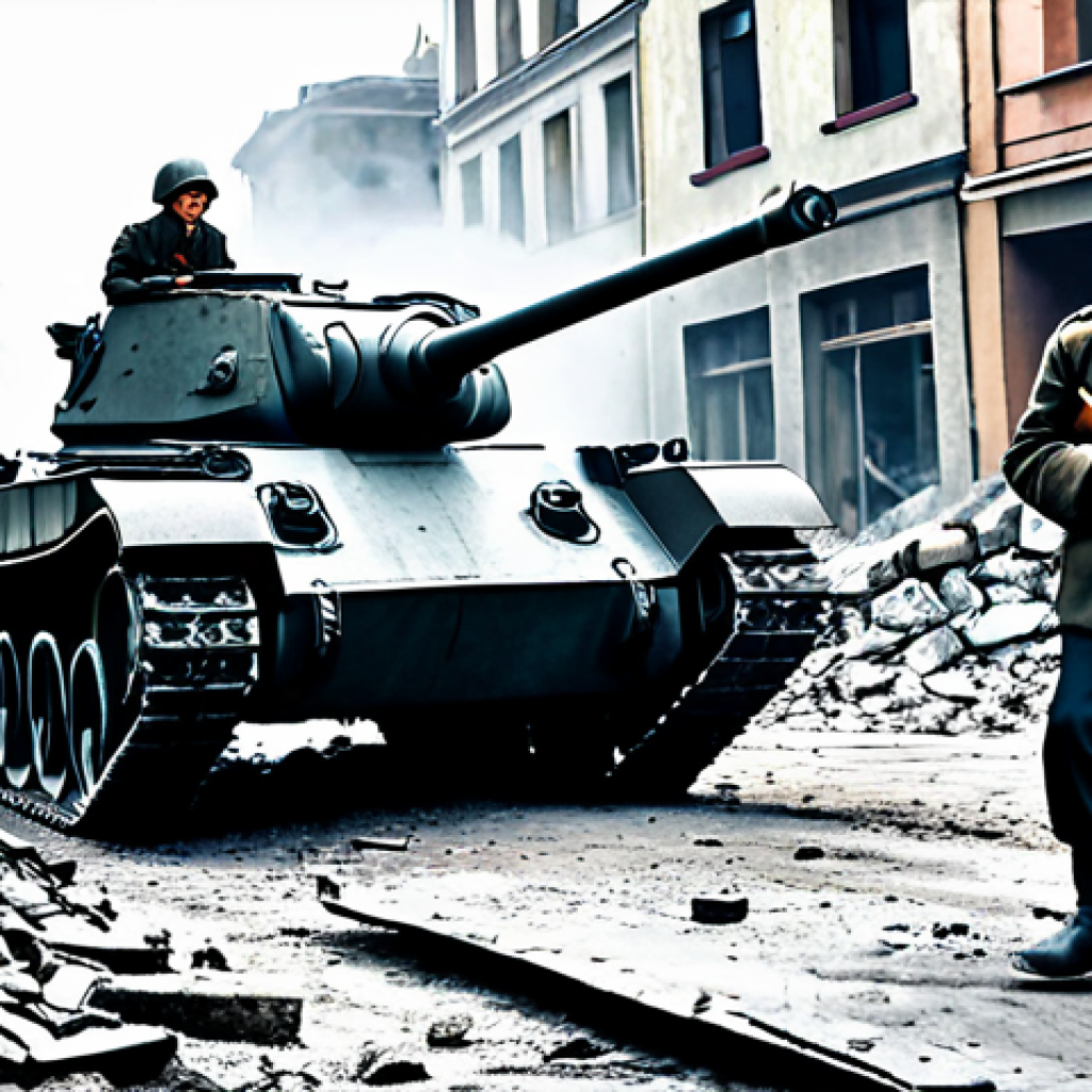전차 포탄 종류별 성능 분석 - Close-Quarters Urban Combat**
A T-34 tank, fully clothed and safe for work, maneuvering through the...