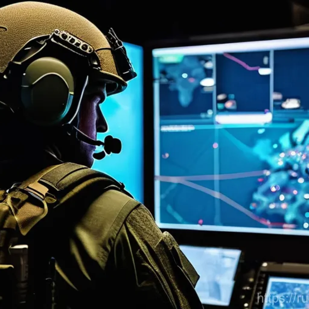 군사 전략과 무기 발전 연관성 - **Information Age Battlefield: Integrated Command**
    "A visually striking, high-definition image ...