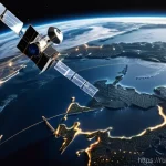 우주 군사기술 발전 동향 - **Prompt:** A highly detailed, hyperrealistic image showcasing a new era of the space race. In the f...