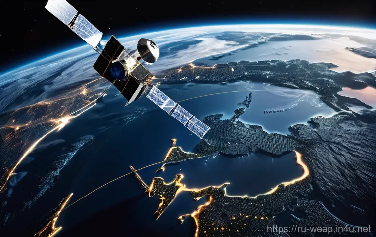 우주 군사기술 발전 동향 - **Prompt:** A highly detailed, hyperrealistic image showcasing a new era of the space race. In the f...